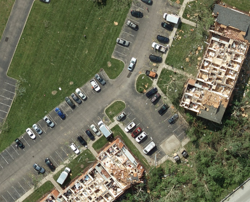 Tornado damage in Dayton, Ohio