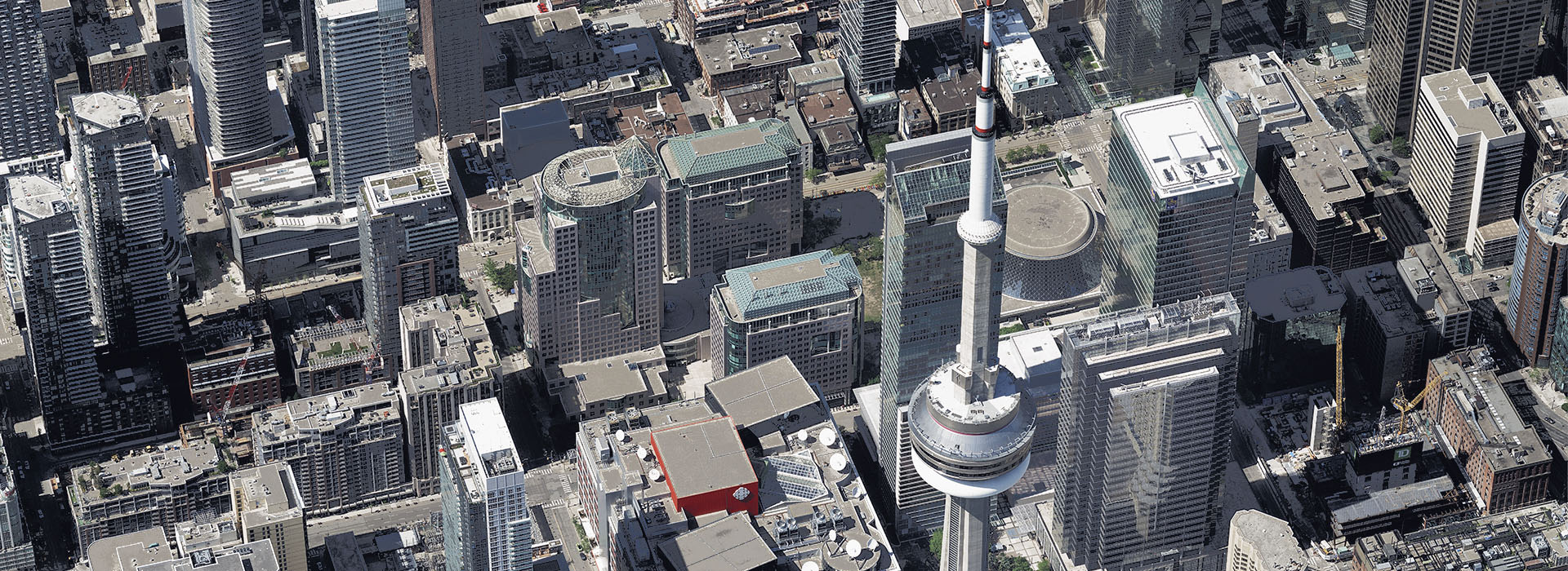 Aerial Image of CN Tower in Toronto, Ontario, Canada