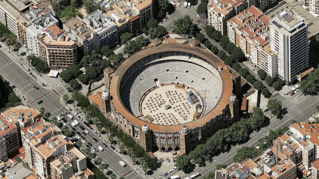 Aerial Image of La Monumental in Barcelona, Catalonia, Spain