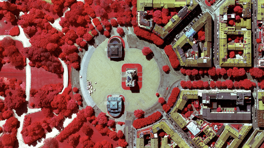 Multispectral color-infrared image of Milan, Italy