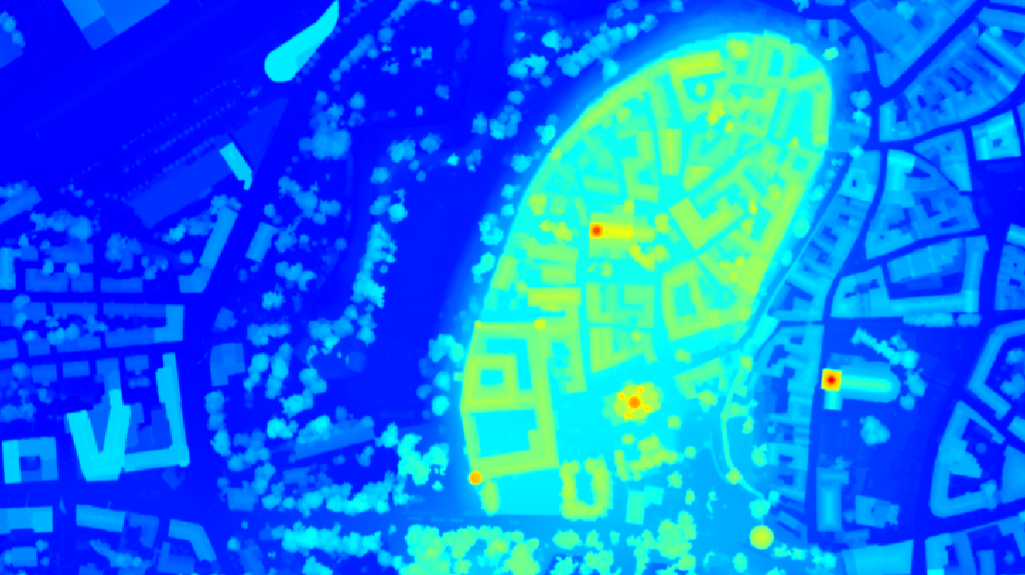 Digital surface model of a city area in Tallinn, Estonia