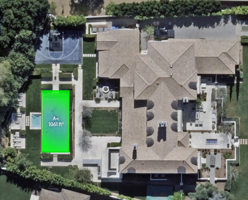 A ortho aerial image of a pool on a property in Phoenix, AZ