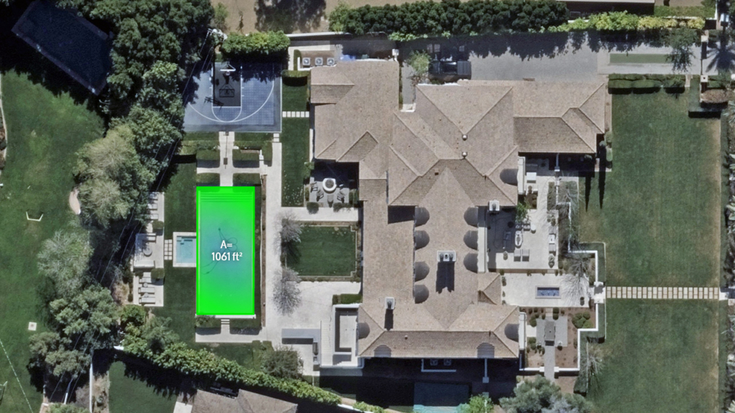 A ortho aerial image of a pool on a property in Phoenix, AZ