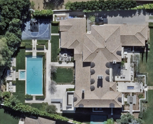 Ortho aerial image of a property in Phoenix, AZ, published by Vexcel.
