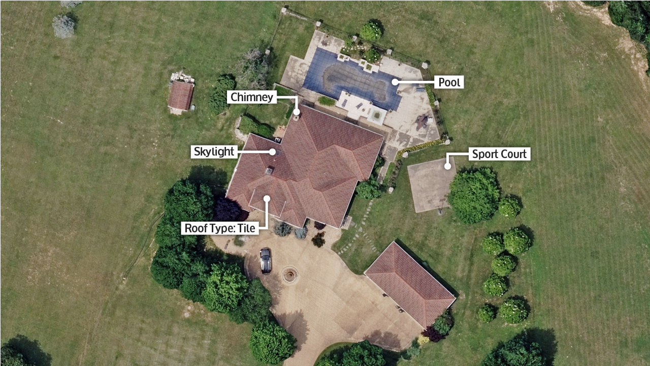 Ortho aerial image of a property with elements called out in Festus, MO, published by Vexcel.