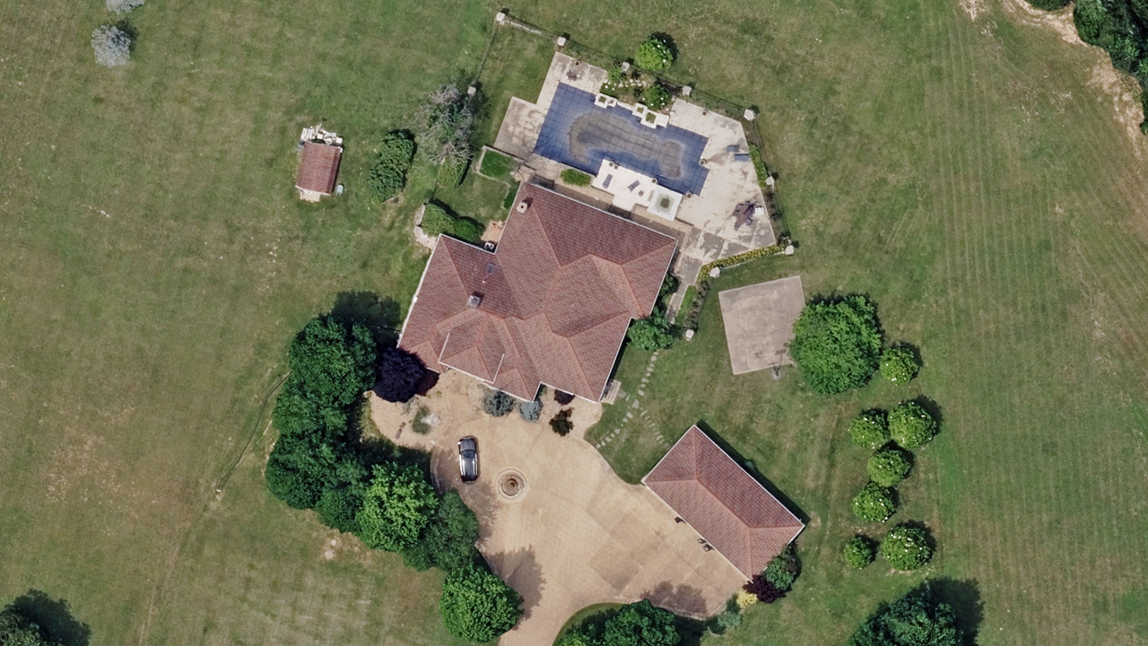 Ortho aerial image of a property in Festus, MO, published by Vexcel.