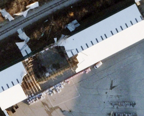 Tornado damage in Bloomington, IN