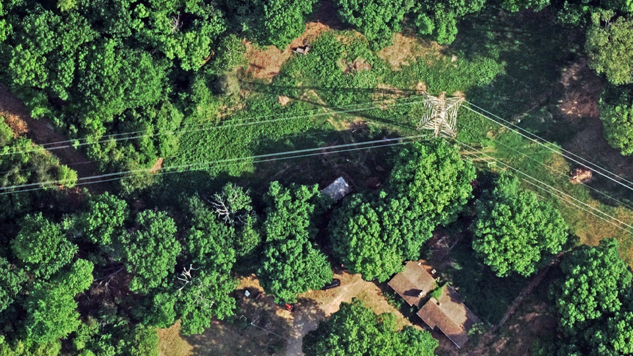 Top-down ortho image of electric utilities in Madison Heights